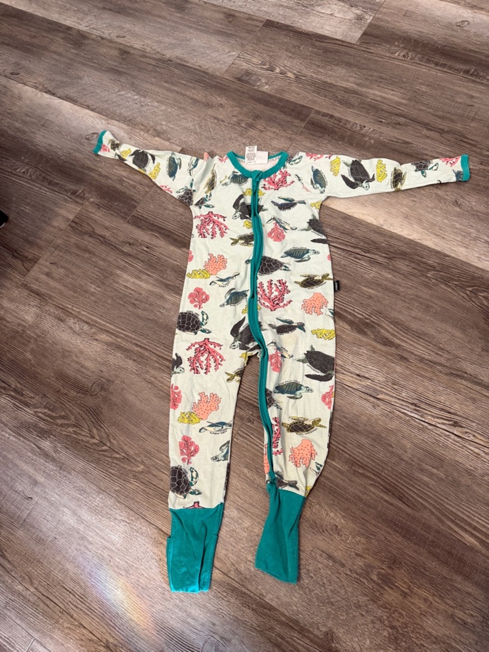 Bonds Kids Sea Life One-Piece Pajamas - Teal Trim-As is
